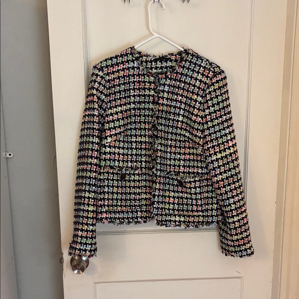 Kate Spade Blue and white Tweed Blazer